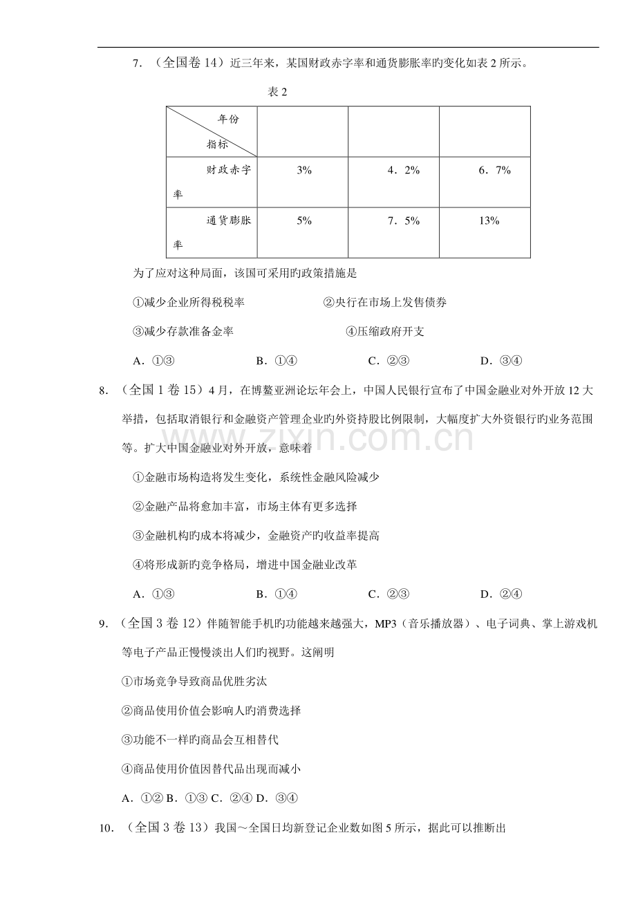 2023年高考真题经济生活试题汇编.doc_第3页