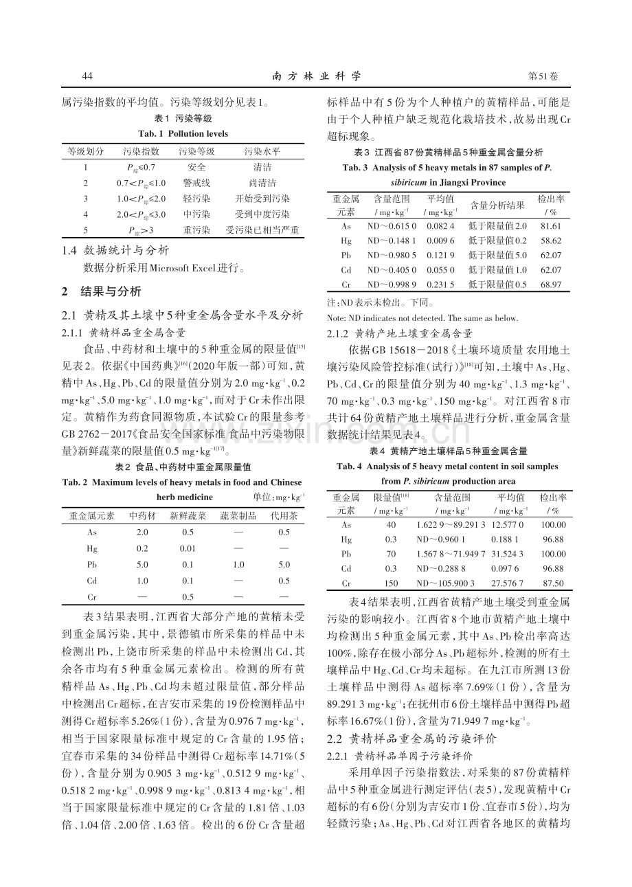 江西省黄精及其土壤重金属含量水平与评价 (1).pdf_第3页