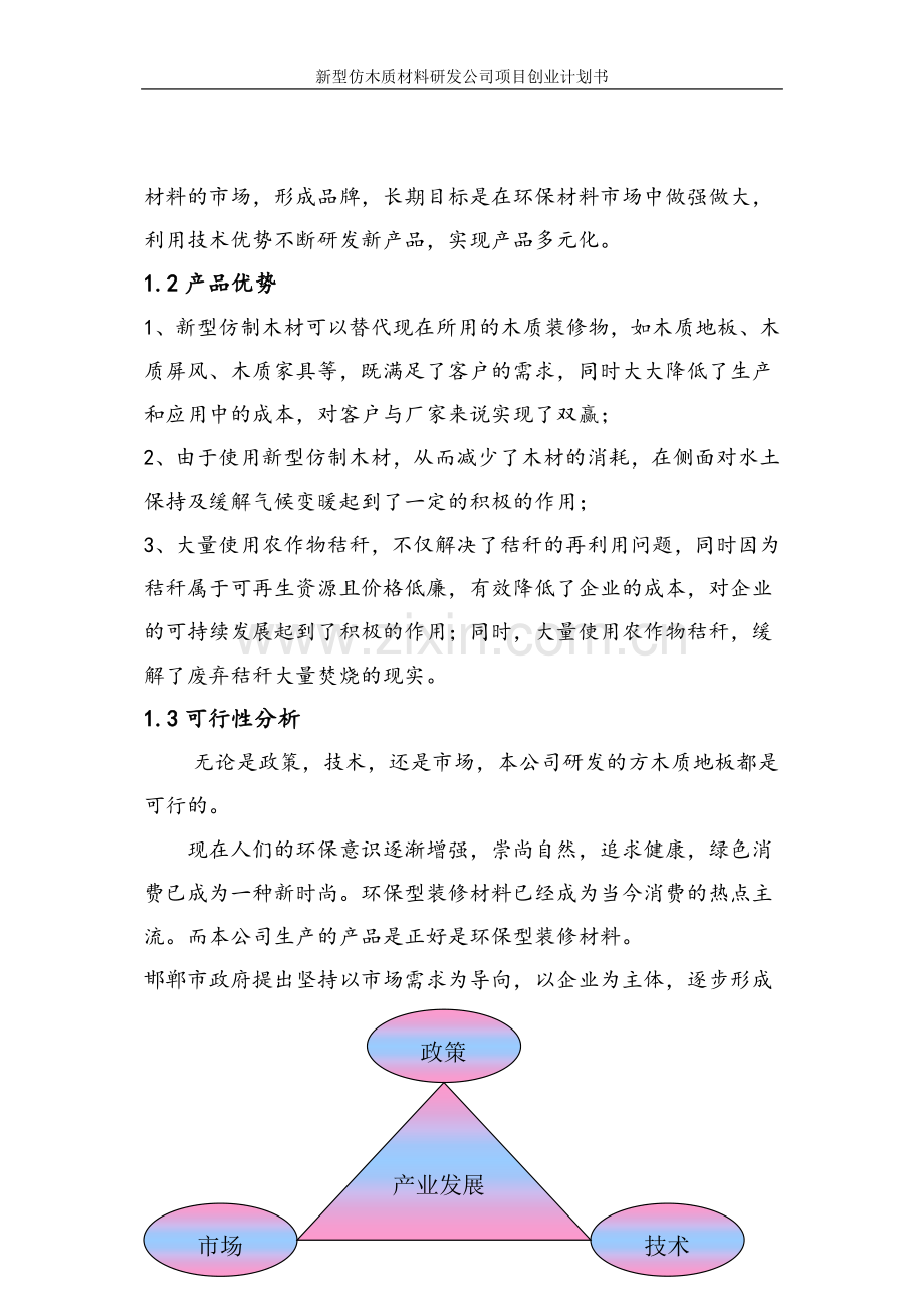 新型仿木质材料研发公司项目创业谋划书-毕业论文.doc_第2页