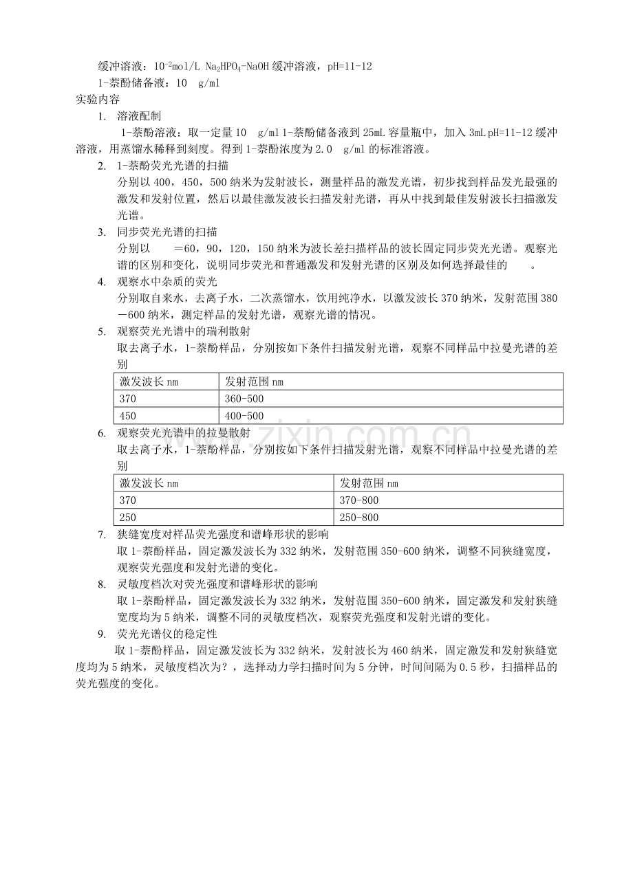 高等仪器分析实验-荧光分光光度计的使用.doc_第2页