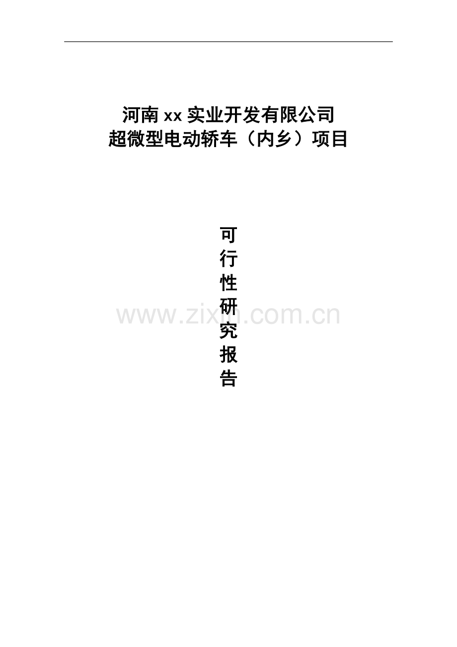 一期年产2万辆超微型电动车建设项目可行性研究报告.doc_第1页