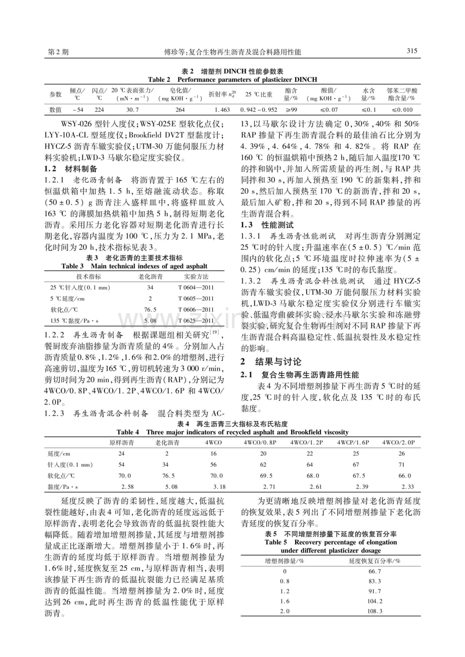 复合生物再生沥青及混合料路用性能.pdf_第2页