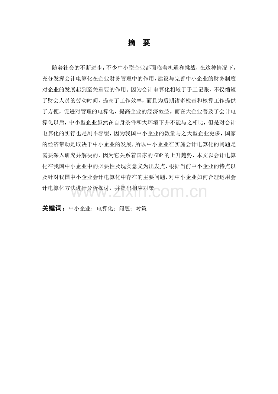 中小企业会计电算化工作存在的问题及对策--毕业设计论文.doc_第2页