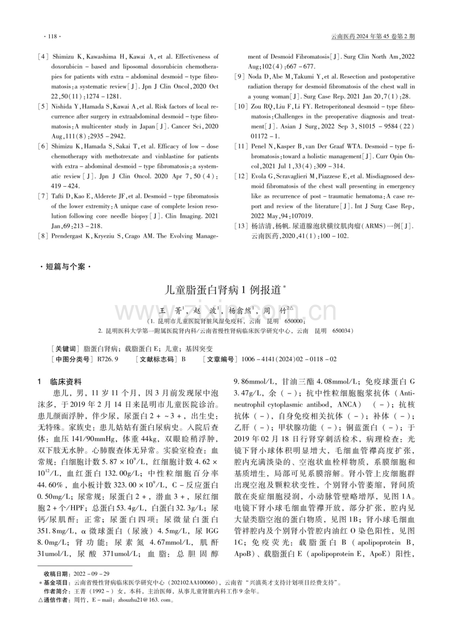 儿童脂蛋白肾病1例报道.pdf_第1页