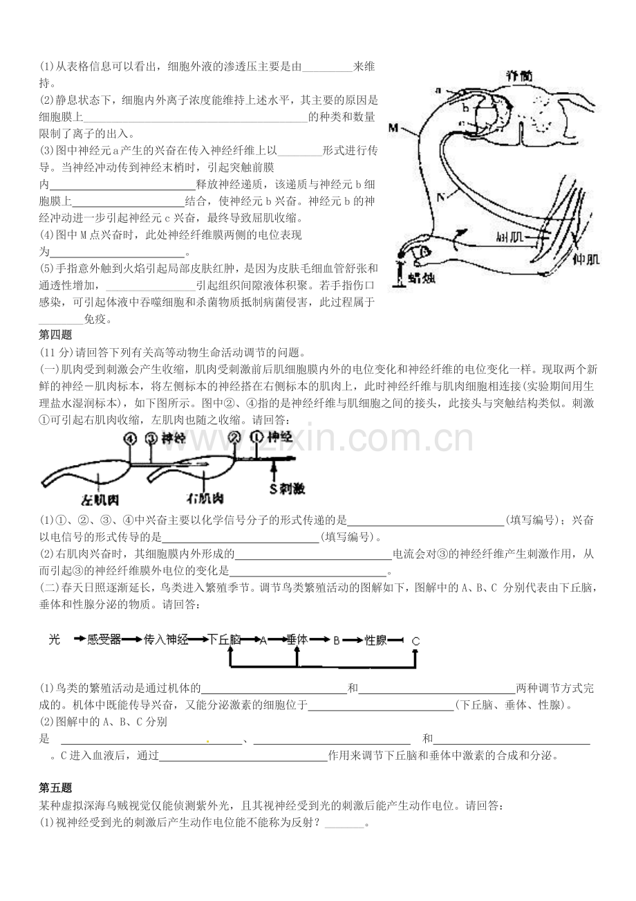 高考神经调节经典习题(含解析).doc_第2页