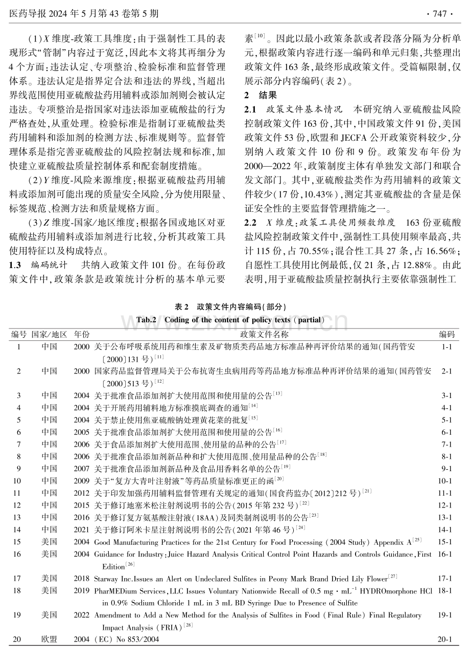 国内外政策工具视角下亚硫酸盐类药用辅料及添加剂风险控制措施.pdf_第3页