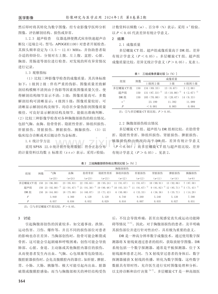 对比分析DR、超声与多层螺旋CT在急诊胸腹部创伤诊断中的价值.pdf_第2页