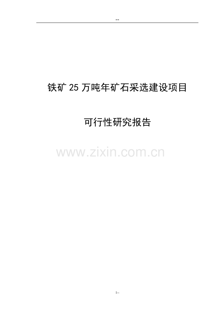 铁矿25万吨年矿石采选项目可行性研究报告.doc_第1页