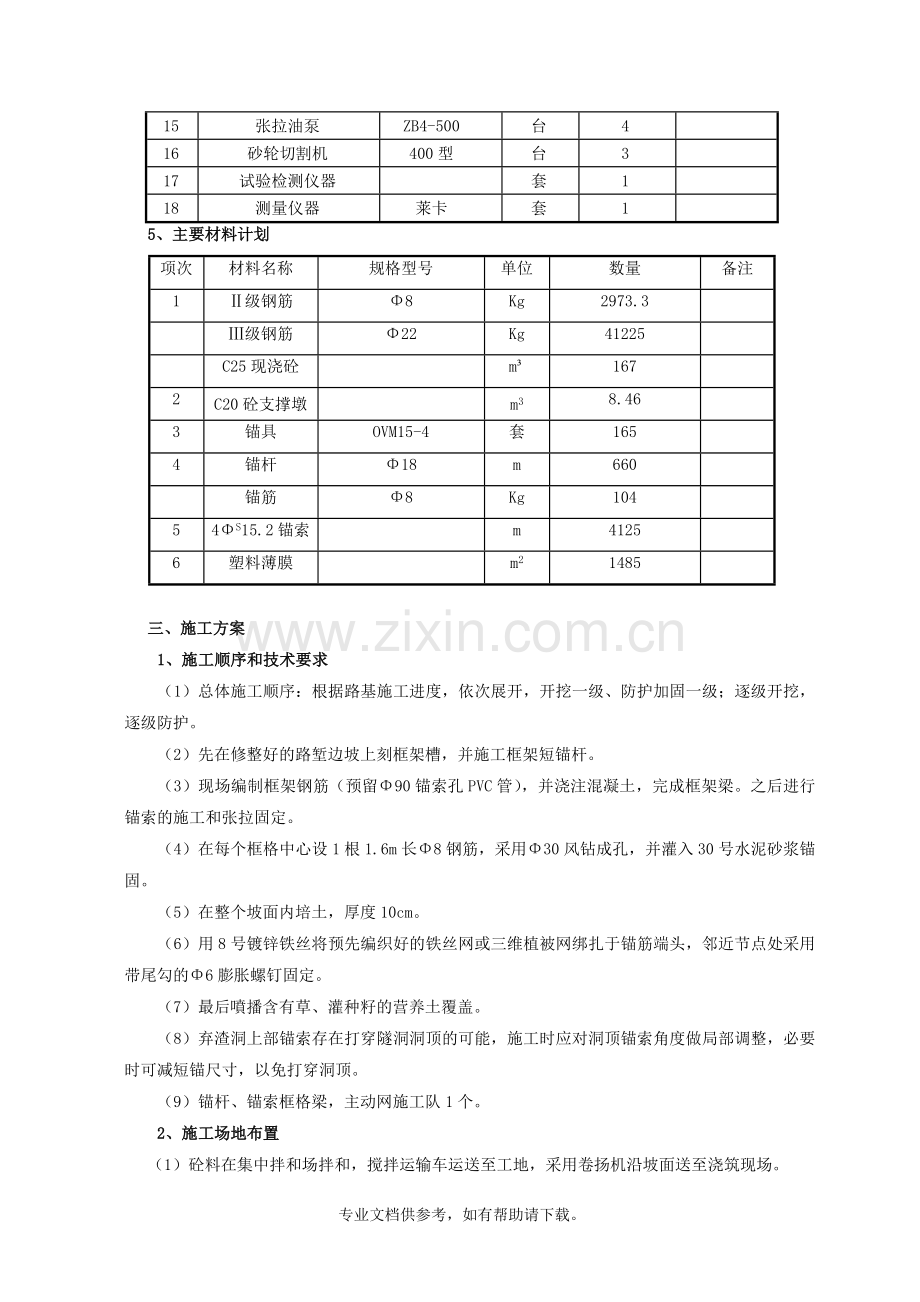 锚索锚杆框格梁施工方案.doc_第3页