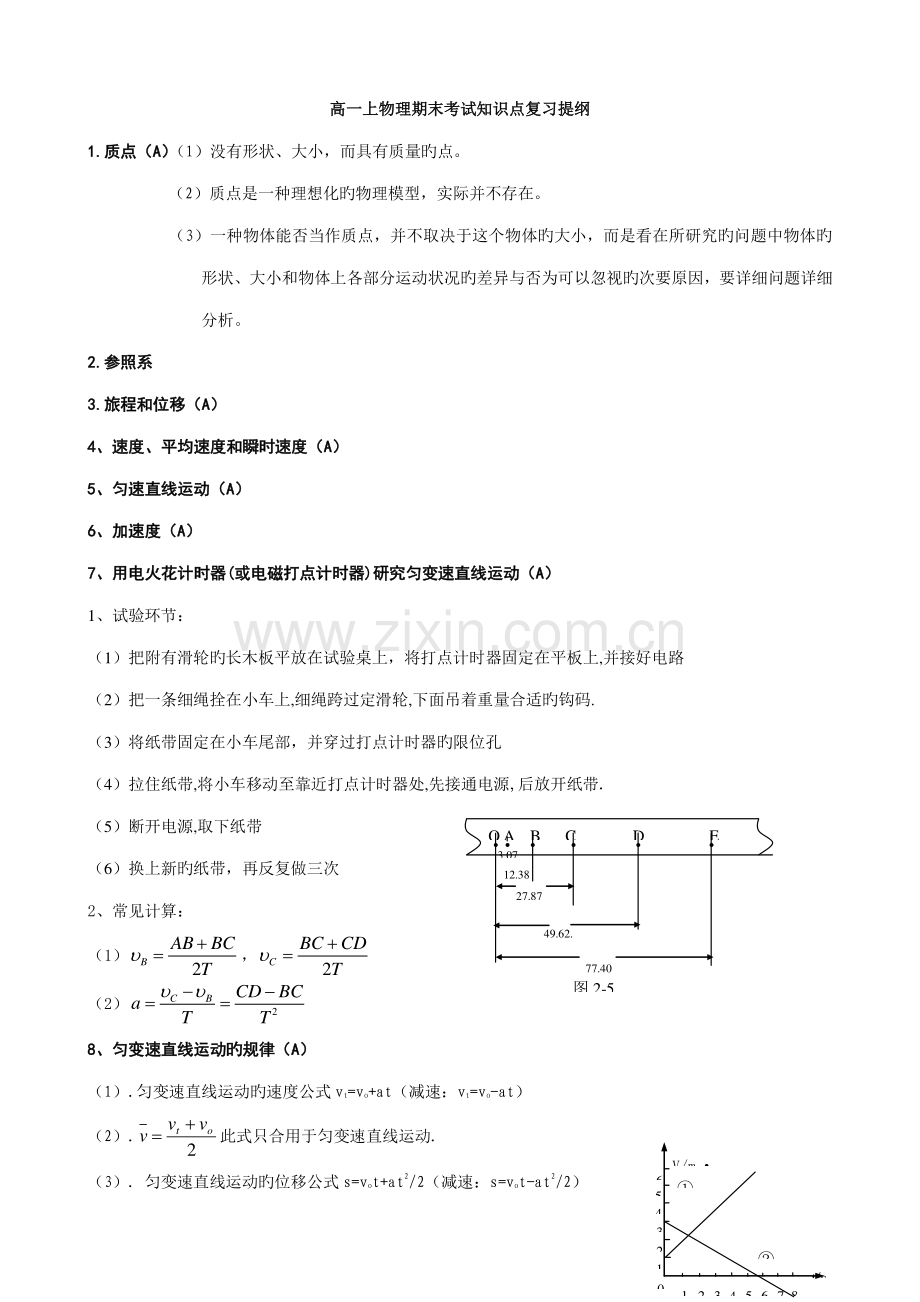 2023年高一上物理知识点总结.doc_第1页