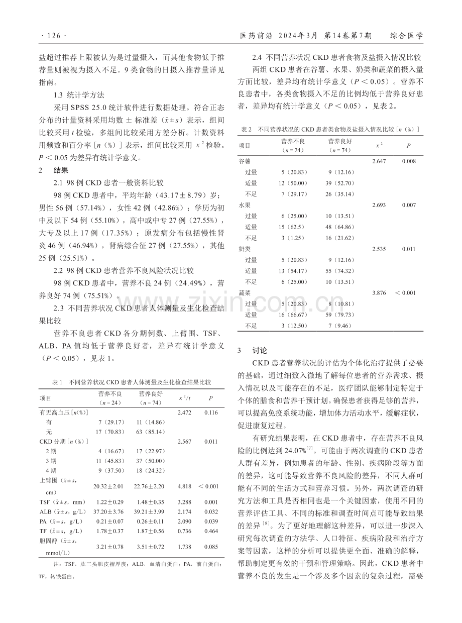 慢性肾脏病患者临床营养及膳食结构特点分析.pdf_第2页