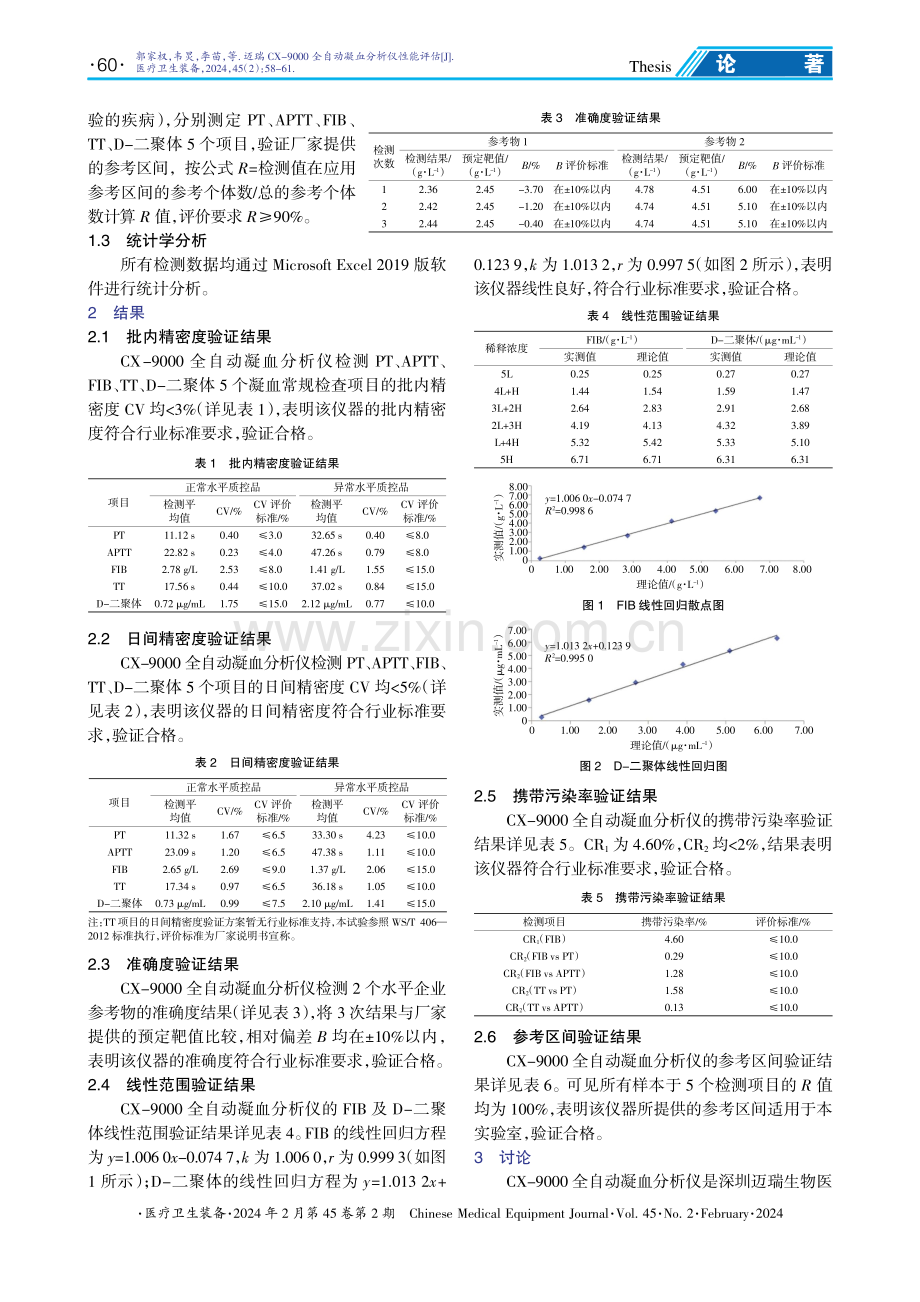 迈瑞CX-9000全自动凝血分析仪性能评估.pdf_第3页