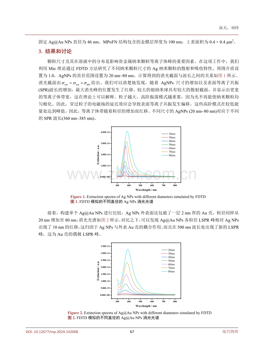 利用FDTD计算超薄金壳中的等离子银纳米空腔.pdf_第3页