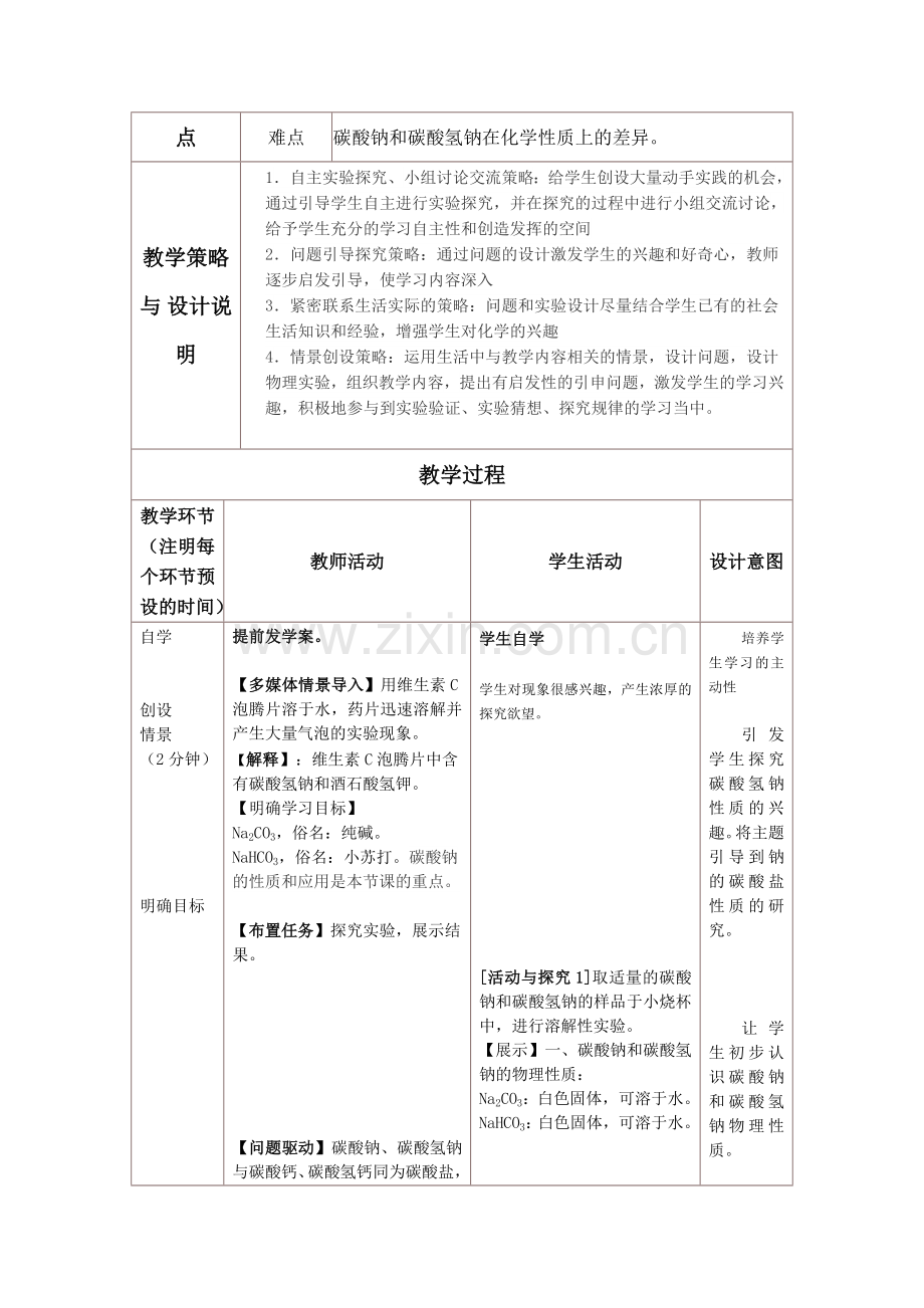 碳酸钠的性质和应用教学设计与反思.doc_第2页