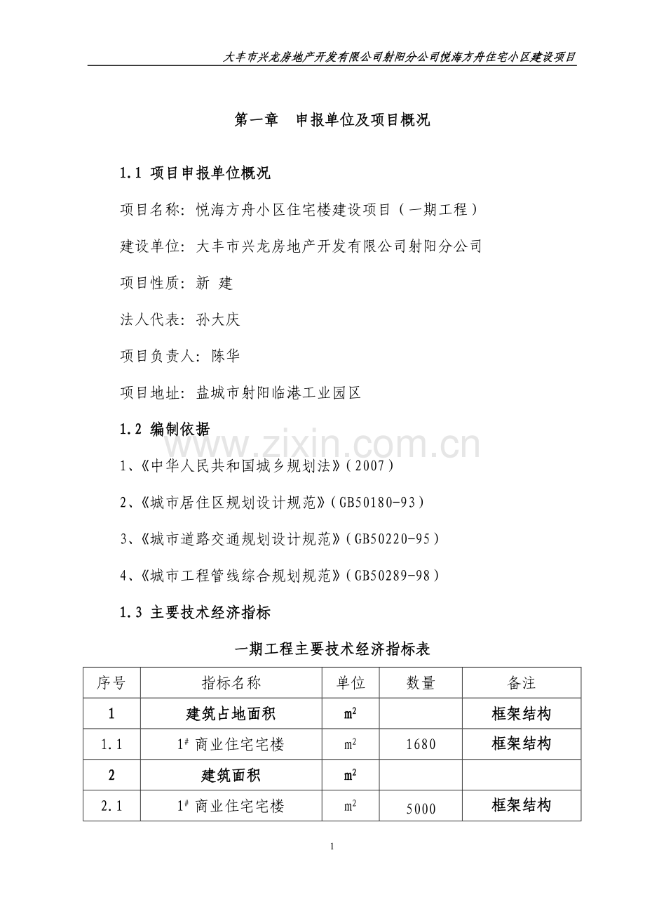 悦海方舟项目申请建设可行性分析报告.doc_第1页