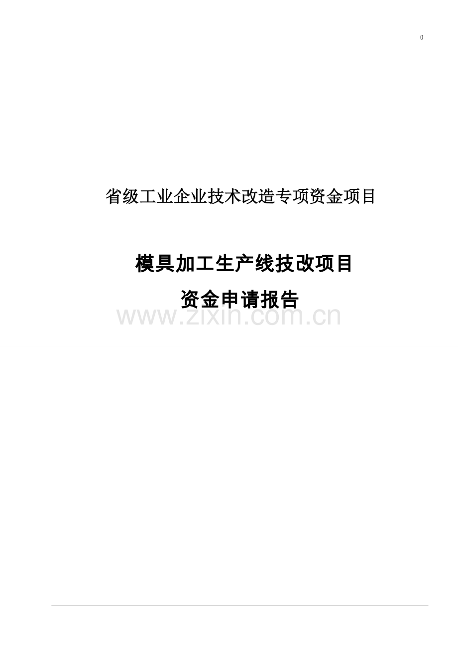 模具加工生产线技改项目资金可行性研究报告.doc_第1页