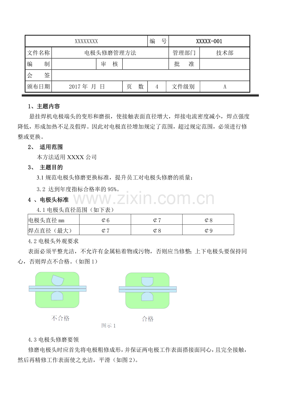 电极头修磨管理办法.doc_第1页