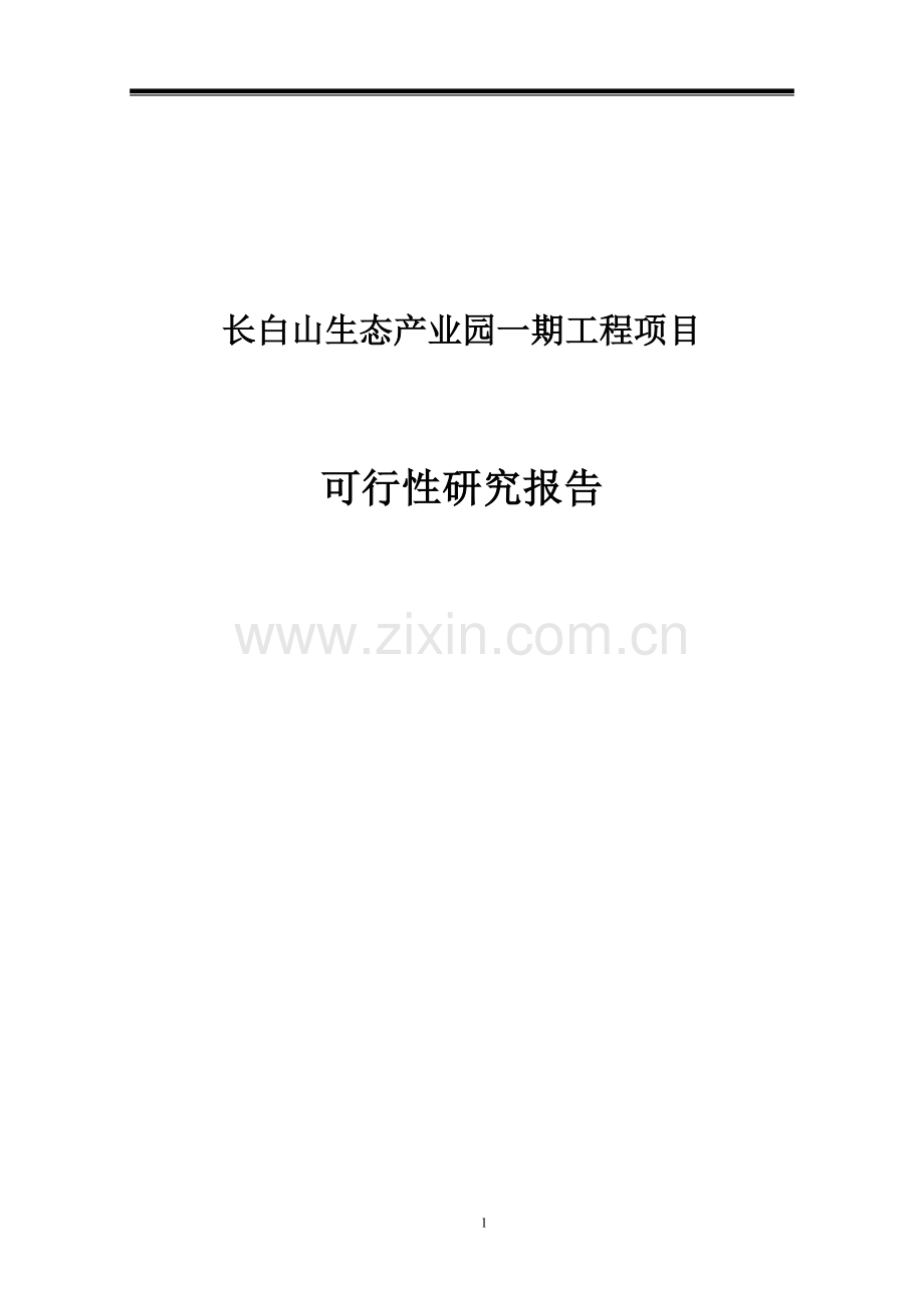 长白山生态产业园一期工程项目可行性研究报告.doc_第1页