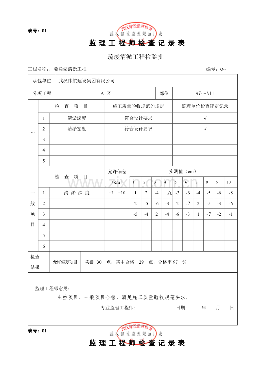 监理检验批记录表-清淤.doc_第2页