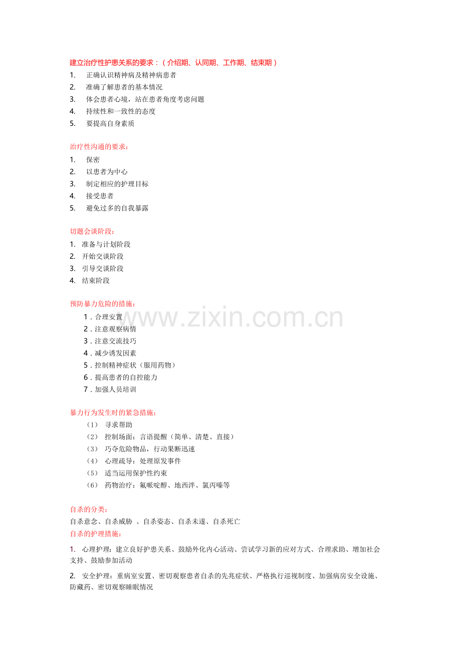 精神科护理学-重点知识整理.doc_第1页