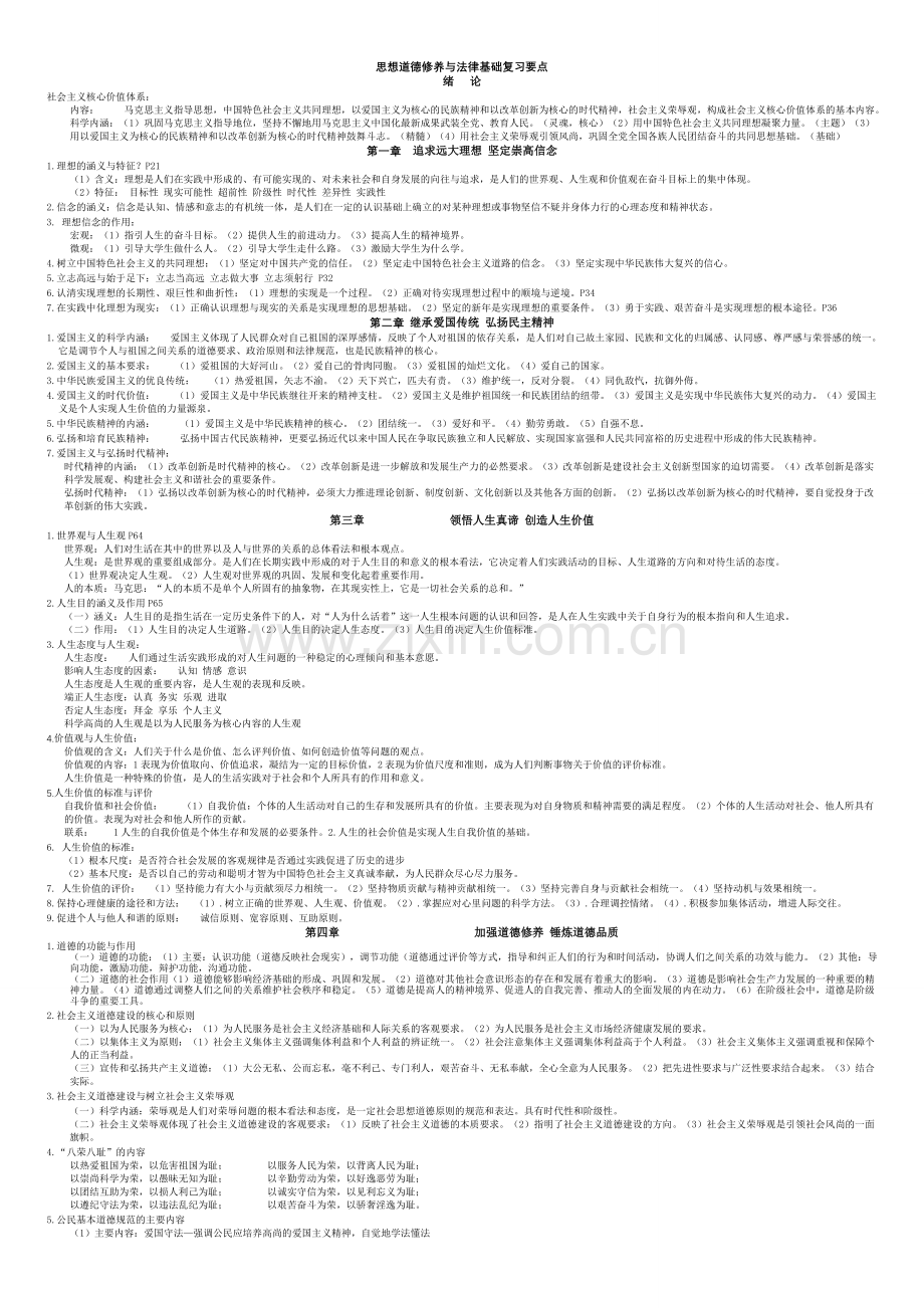 精选-大学思修考试重点整理.doc_第1页
