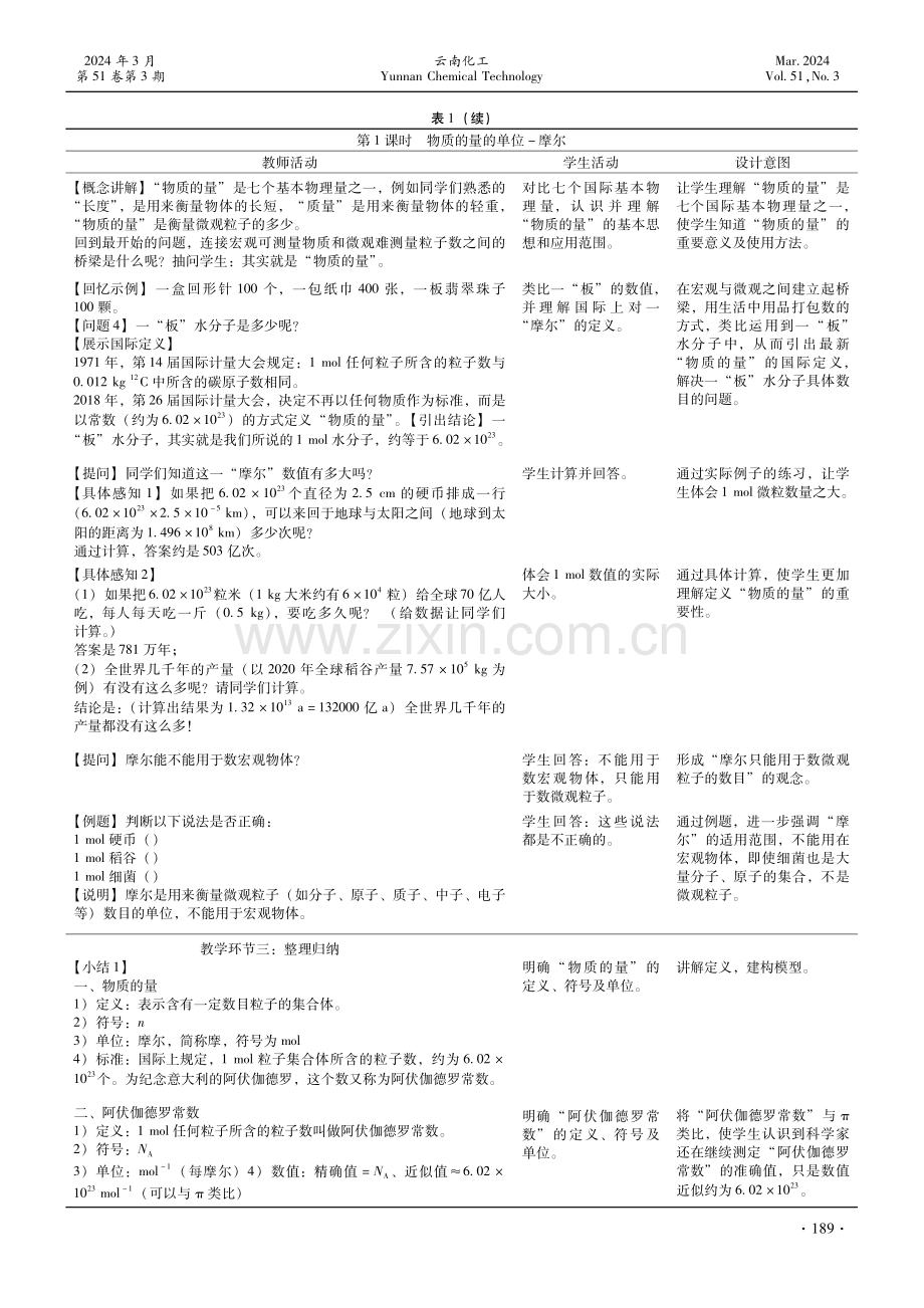 基于微观探析和模型建构理念的物质的量教学设计.pdf_第3页