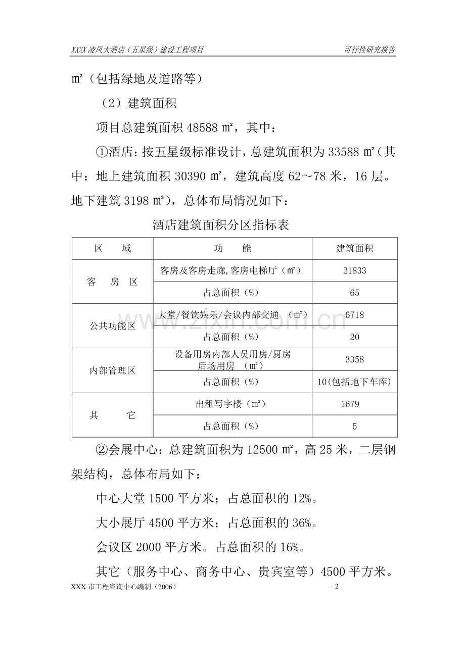 五星级大酒店建设工程项目建设可行性研究报告.doc_第2页