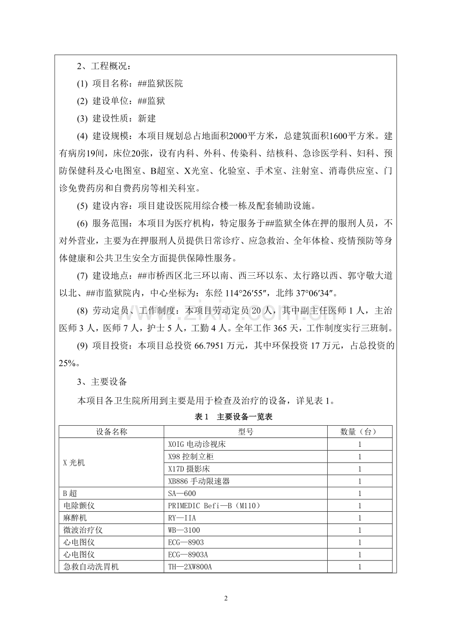 2016年医院建设环境影响分析评价报告.doc_第2页