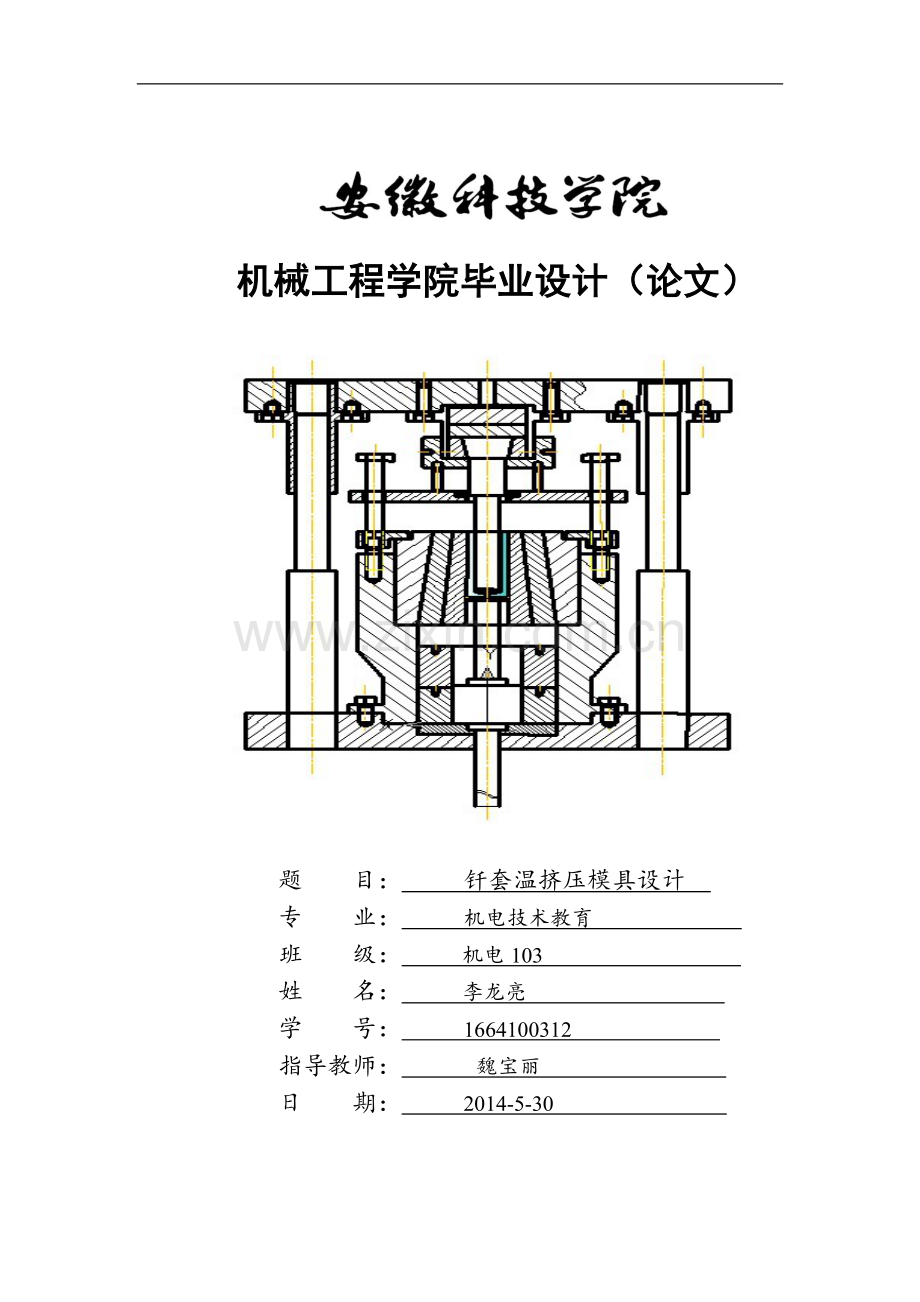 钎套温挤压模具设计毕业设计(论文).doc_第1页