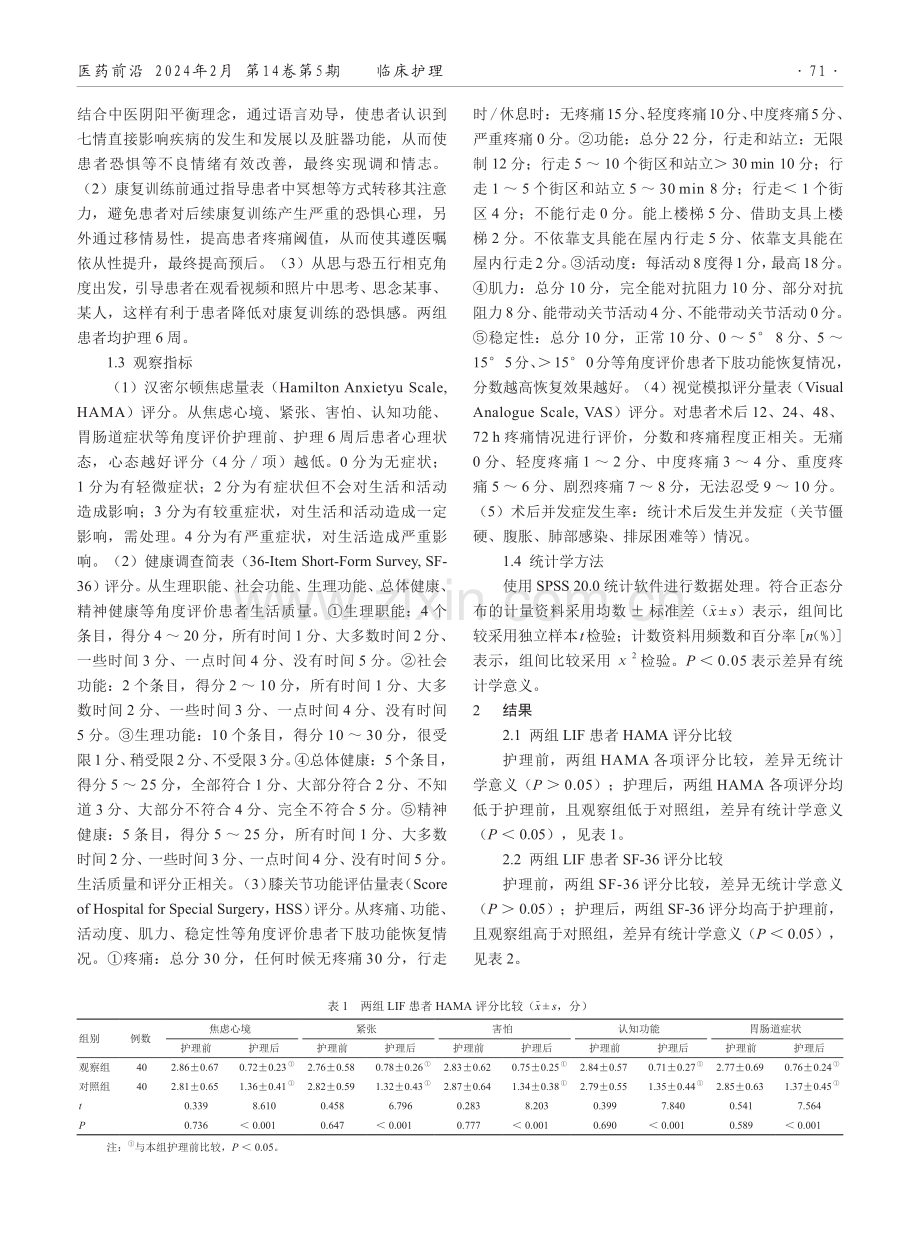 康复训练联合中医情志护理在下肢骨折术后患者中的应用效果.pdf_第2页