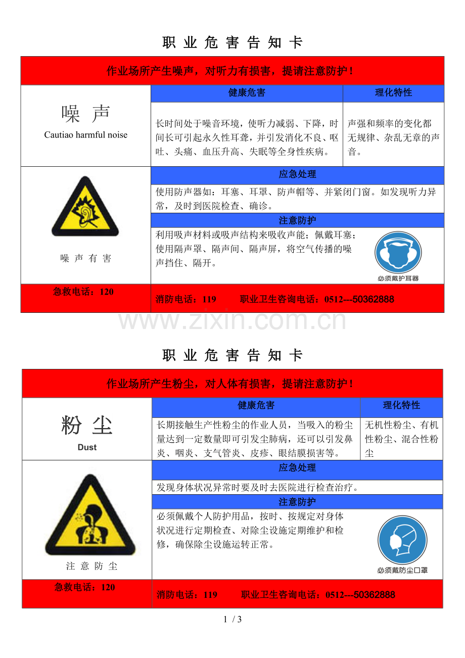 职业卫生告知牌.doc_第1页