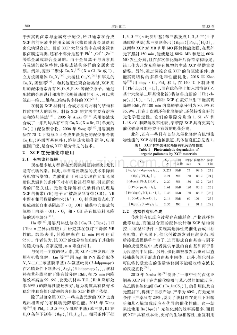 卤化金属配位聚合物在光催化中的应用.pdf_第2页