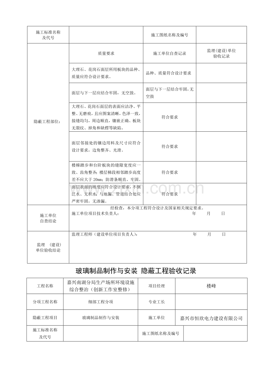 装饰装修隐蔽工程验收记录表(全套范例).doc_第3页