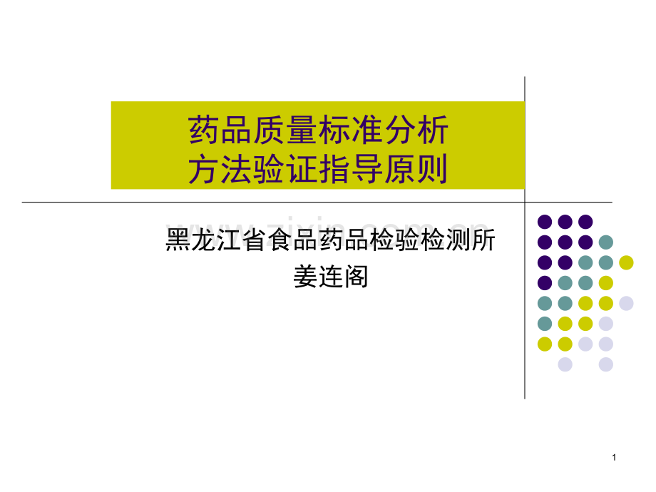 药品质量标准分析方法验证(课堂PPT).ppt_第1页