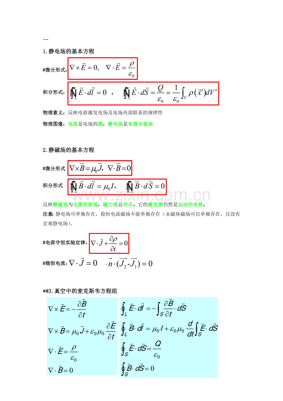 电动力学重点知识总结(期末复习必备).doc_第1页