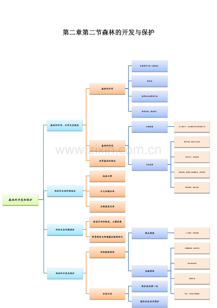 森林的保护与开发思维导图.docx_第1页