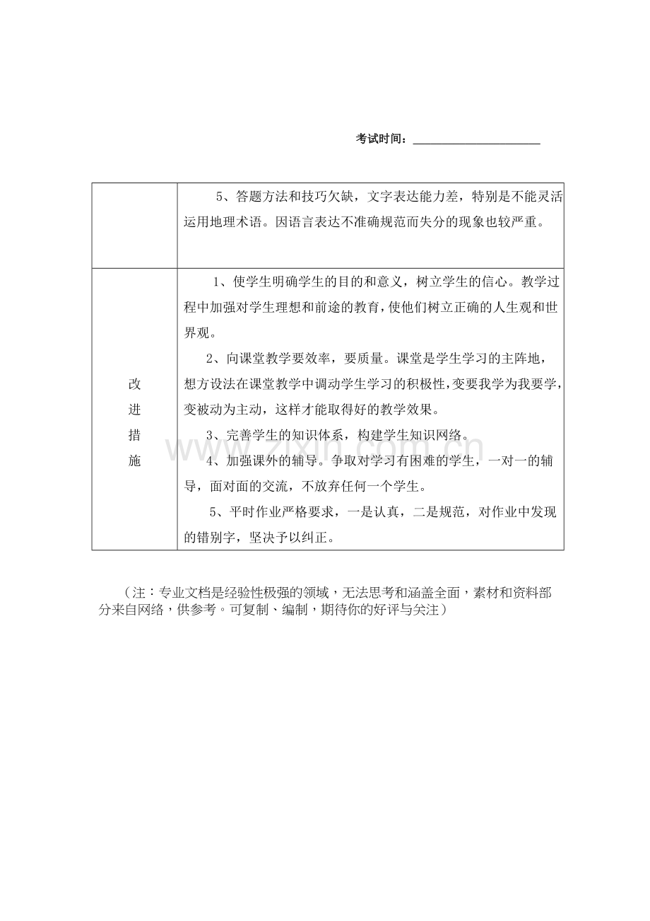 期中测试质量分析表.doc_第3页