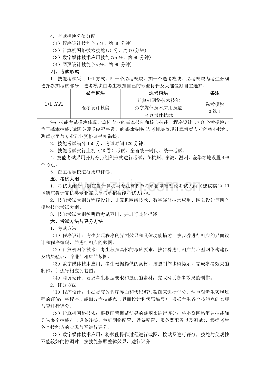 浙江省高职单考单招技能考试方案.doc_第2页