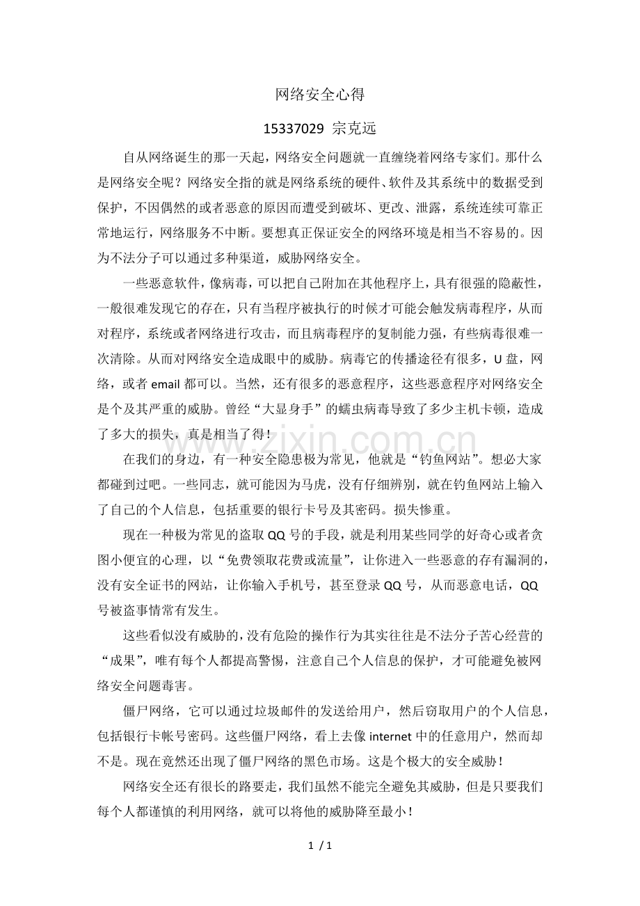 网络安全心得.docx_第1页