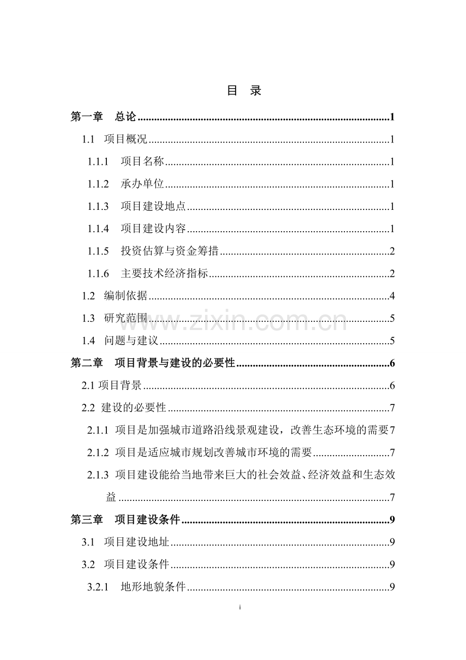 道路沿线景观提升工程项目可行性研究报告.doc_第1页