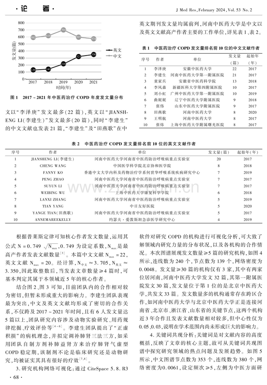 基于CiteSpace的中医药治疗慢性阻塞性肺疾病的可视化分析.pdf_第3页