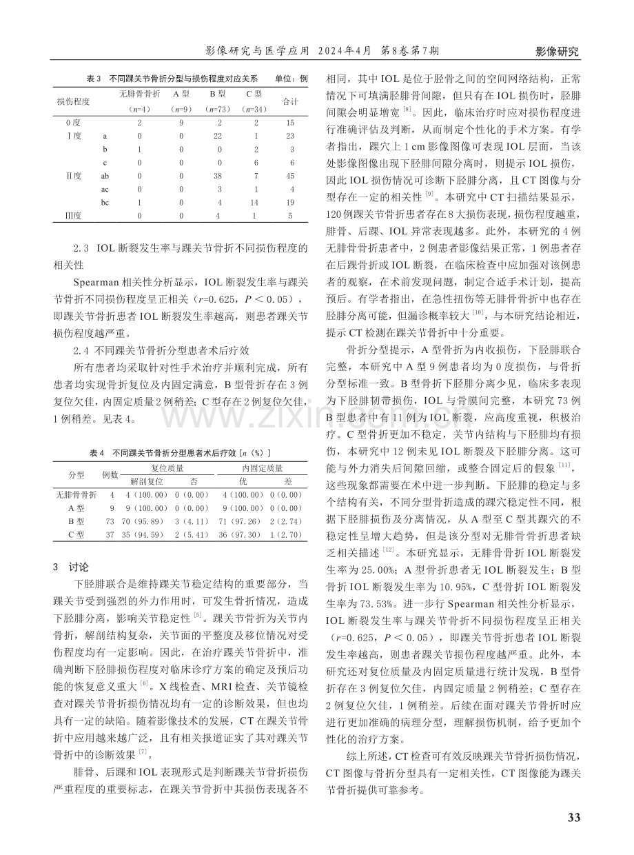 踝关节骨折CT表现与踝关节骨折分型的相关性研究.pdf_第3页