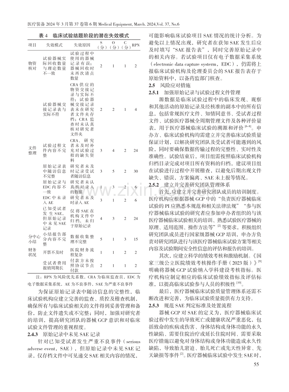 基于失效模式与效应分析的医疗器械临床试验结题阶段风险管理.pdf_第3页