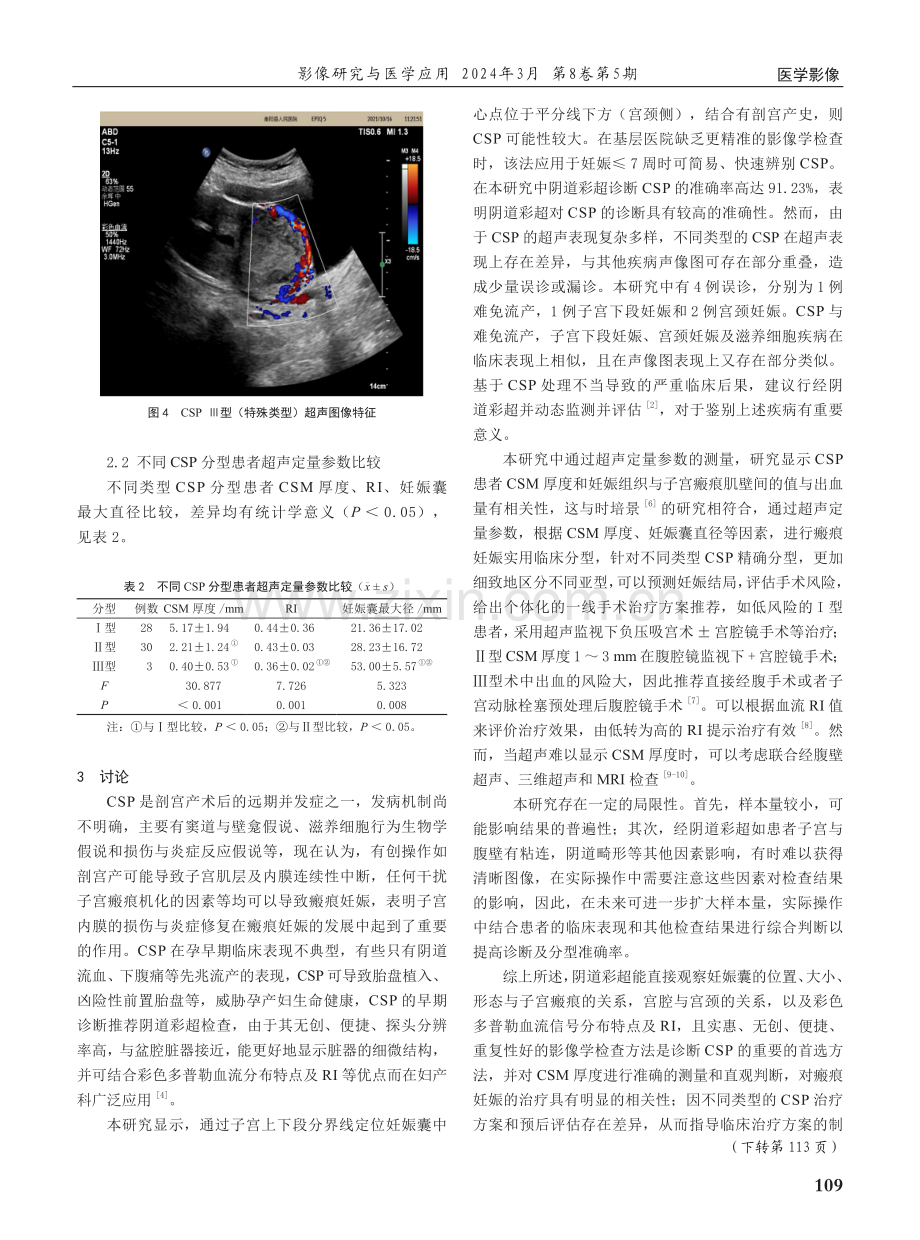 经阴道彩色多普勒超声对剖宫产瘢痕妊娠诊断及分型价值.pdf_第3页