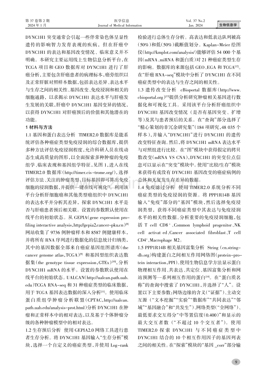 基于分子生物信息学分析DYNC1H1在肝癌中的表达及意义.pdf_第2页