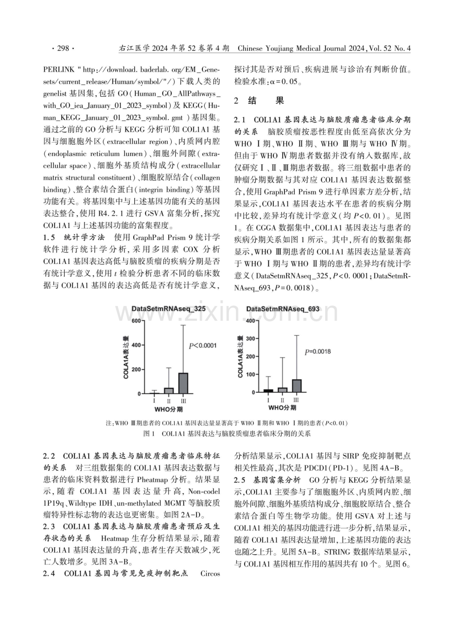 基于生物信息学分析COL1A1在脑胶质瘤中的表达及临床意义.pdf_第3页