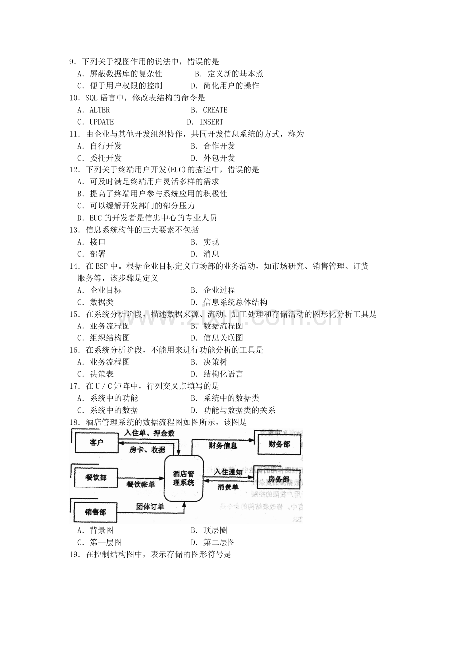 精选-全国2016年10月00051《管理系统中计算机应用》真题及答案.doc_第2页