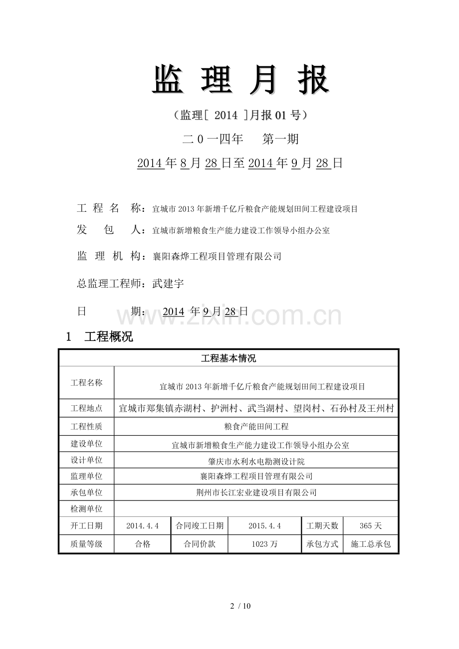 水利工程监理月报.doc_第2页