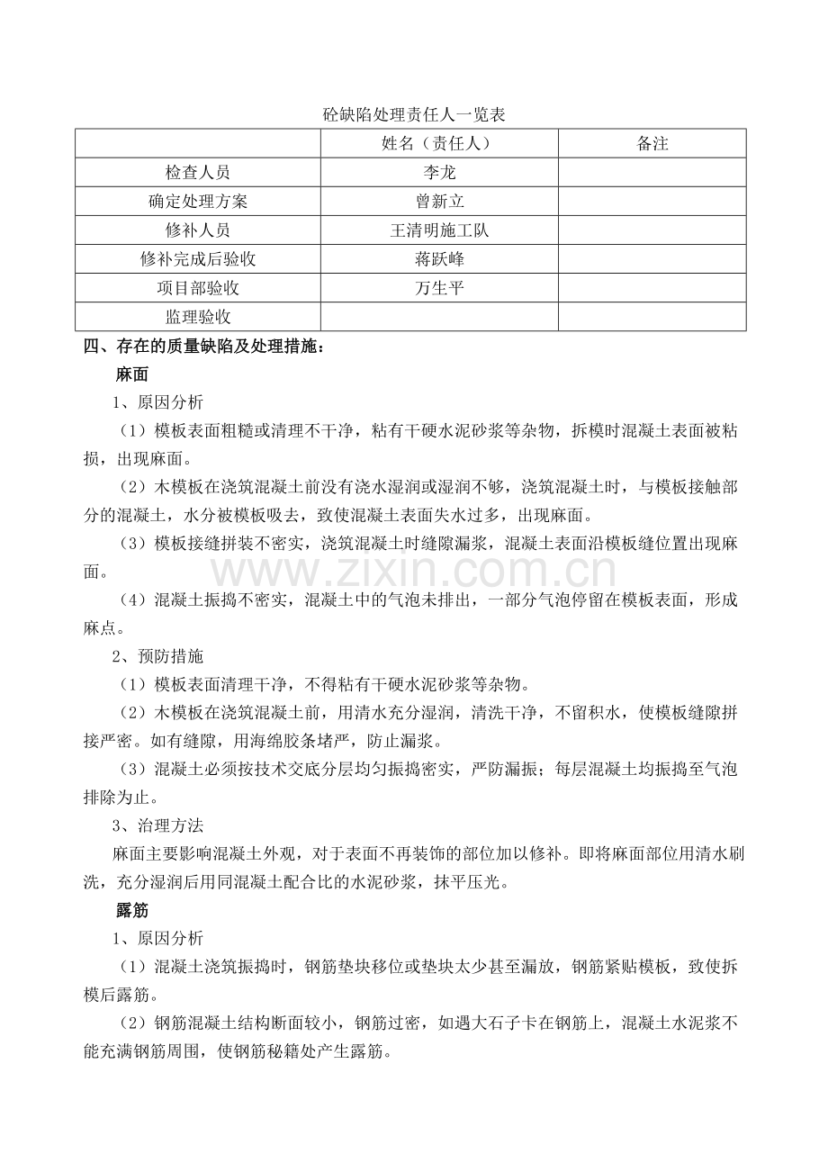 某项目混凝土缺陷处理方案.doc_第2页