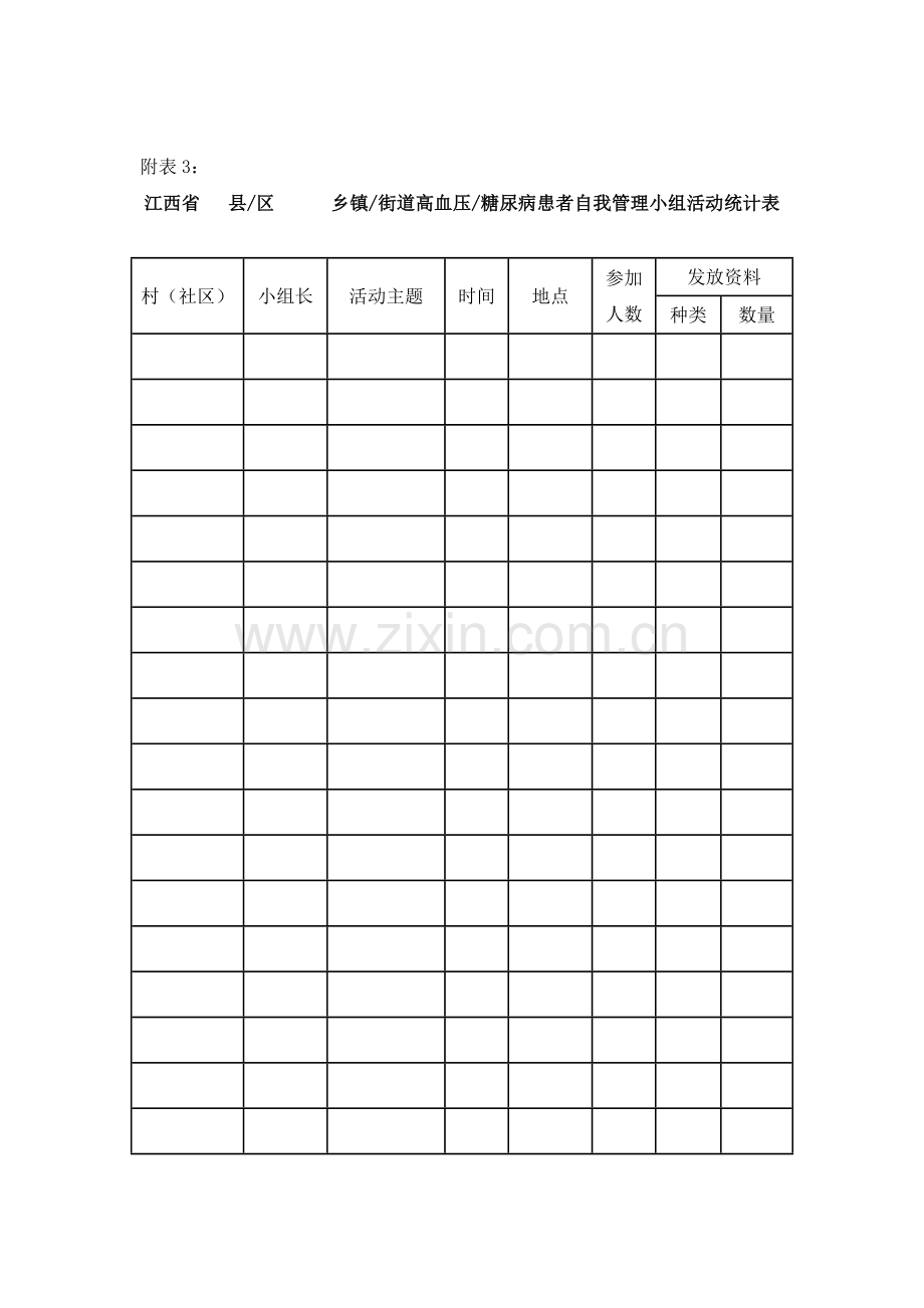 江西省高血压、糖尿病自我管理小组各类表格.doc_第3页